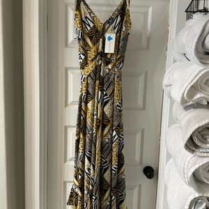 Advance Apparel Geometric Print Maxi Dress